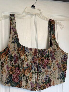 Target Wild Fable Bustier Corset Tapestry Top Size L
